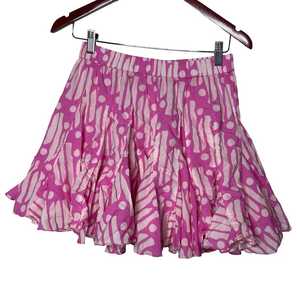 Rhode Pink Ruffle Hilary Mini 100% Cotton Skirt sz S